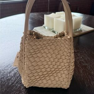 Anthropology Cream Woven Handbag